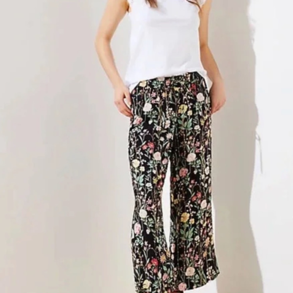 Loft Floral Fluid drawstring pants